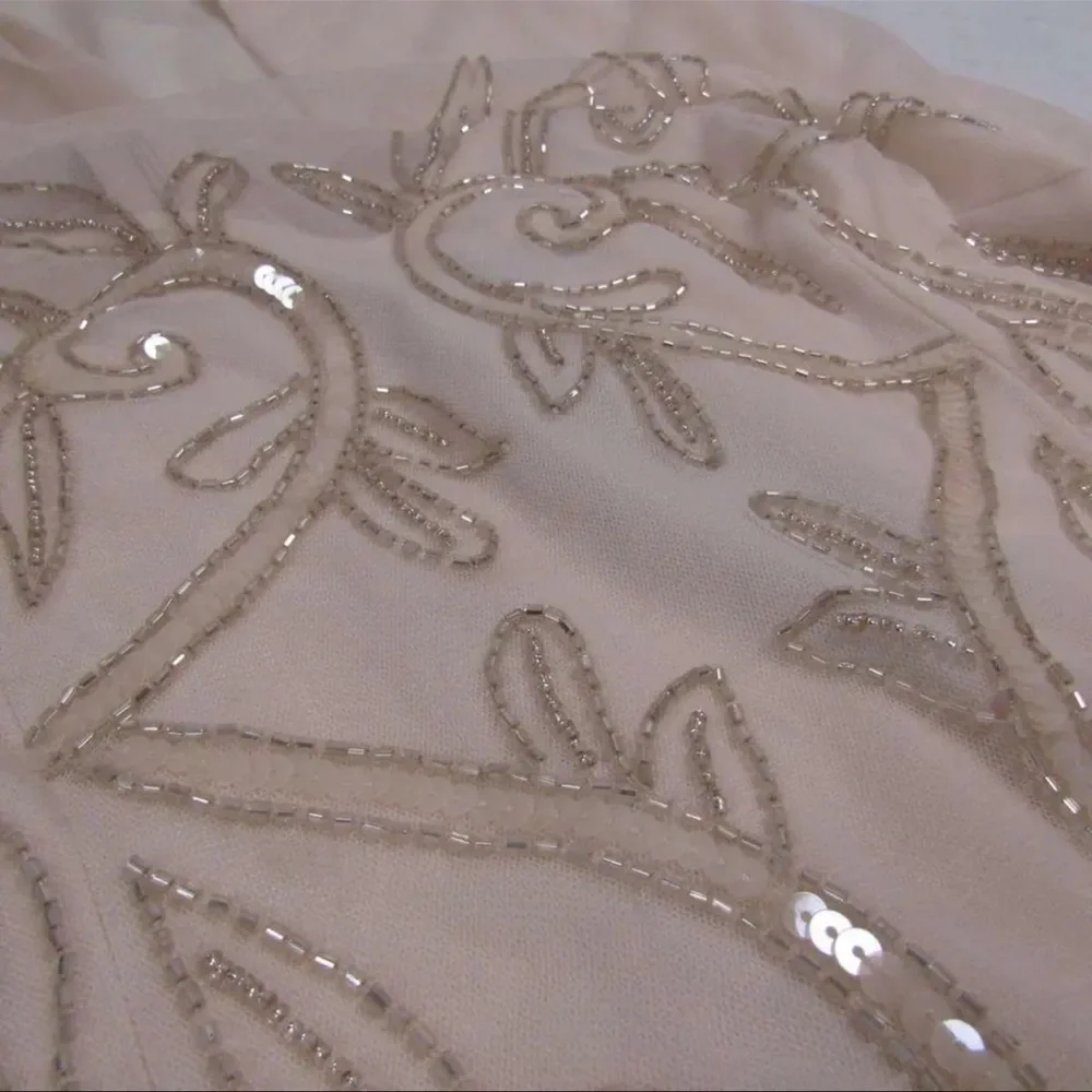 Adrianna Papell Ivory Beaded Gown Size 4 Wedding Guest Formal Dress - Picture 13 of 15